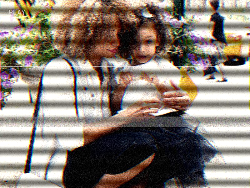 Photo after the VHS photo effect with scanlines, tape noise and camcorder stamps
